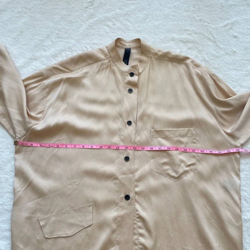 Petar Petrov Oversized Button Back Viscose Shirt Beige SS 2019 Size 42 / L - Picture 6 of 16